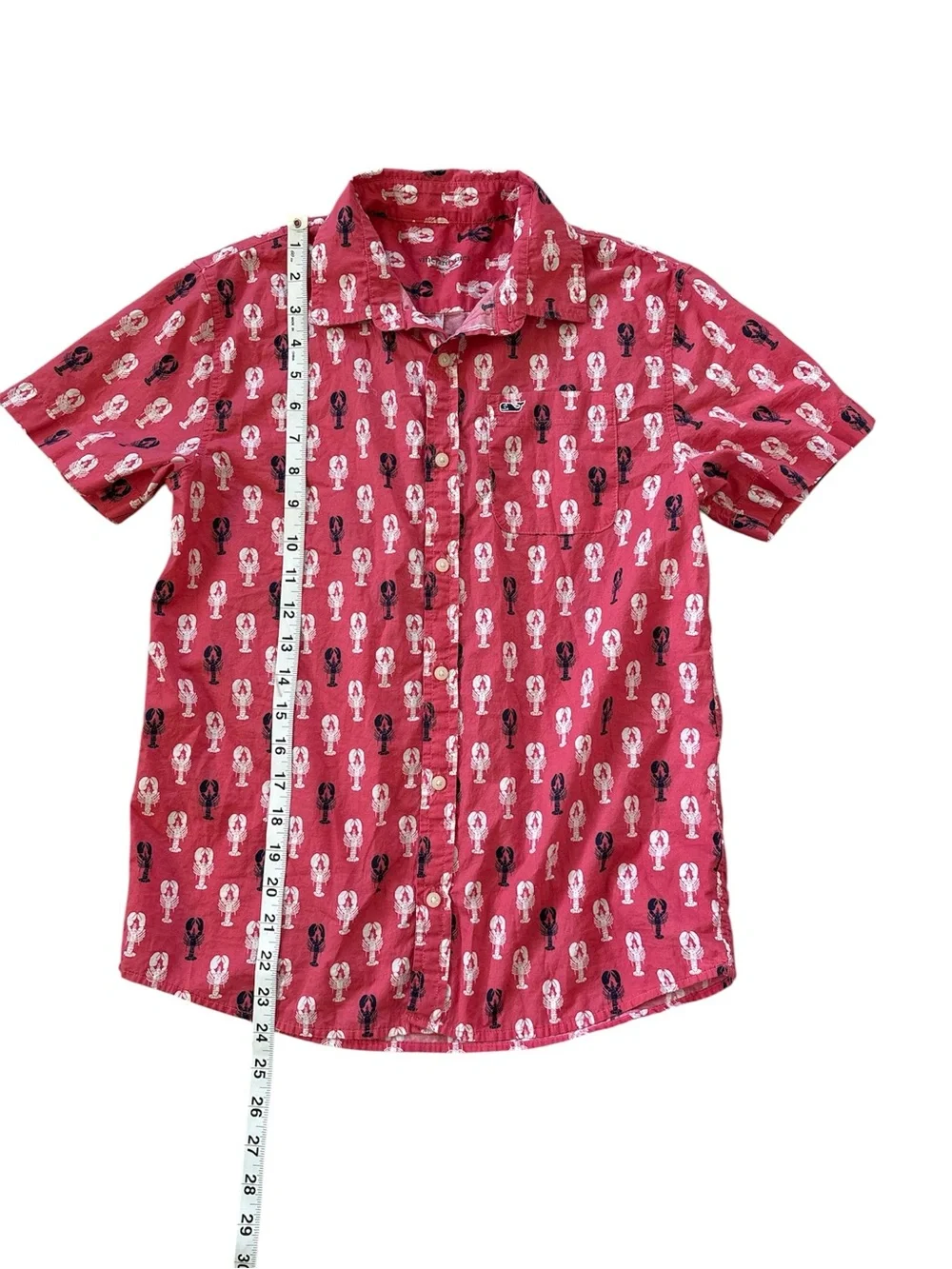 Boy’s Vineyard‎ Vines Pink Short-Sleeve Lobster Print Cotton Shirt Large